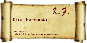 Kiss Fernanda névjegykártya